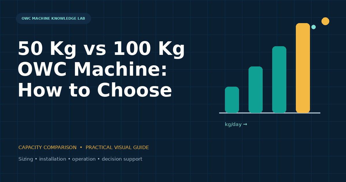 50 Kg vs 100 Kg OWC Machine — How to Choose visual guide