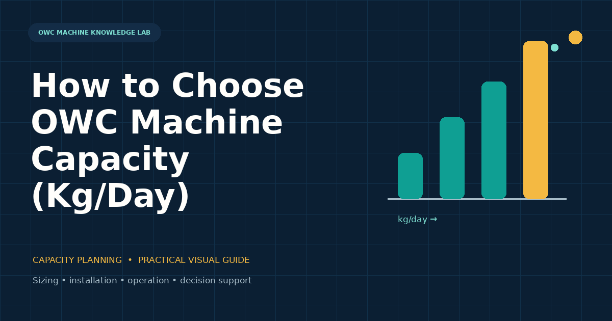 How to Choose OWC Machine Capacity (Kg/Day) visual guide