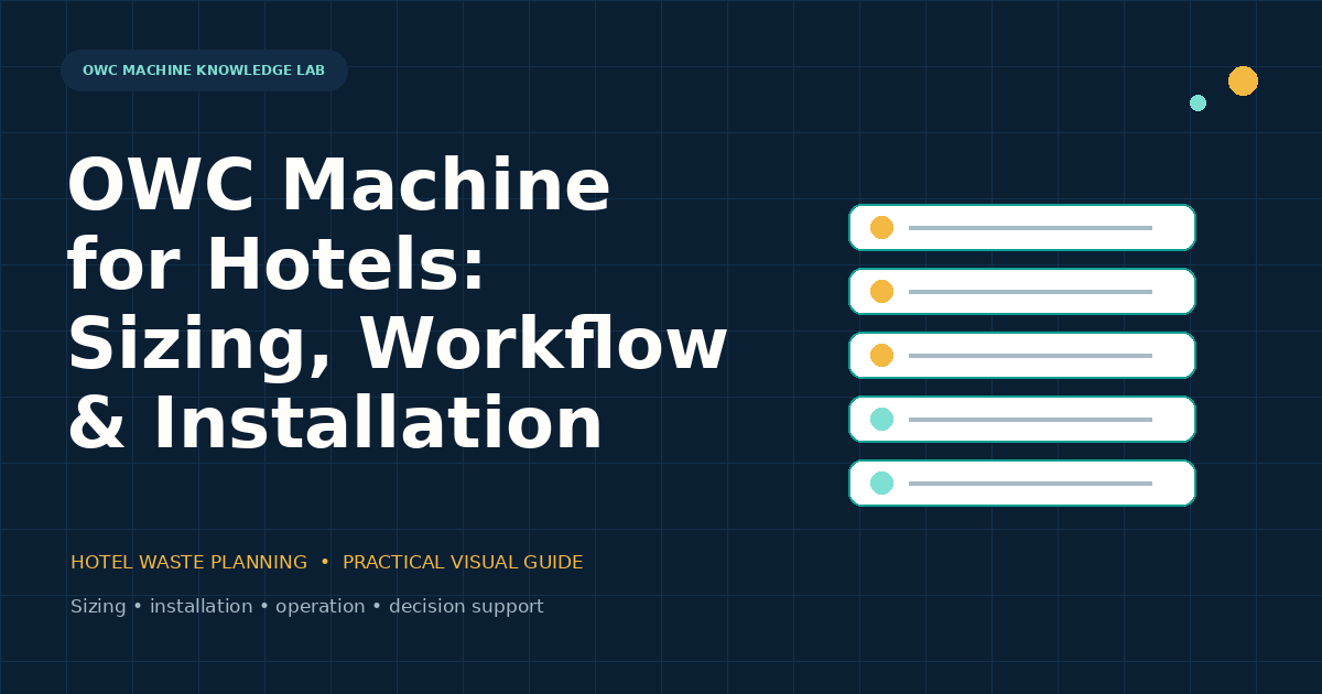 OWC Machine for Hotels — Sizing, Workflow & Installation visual guide