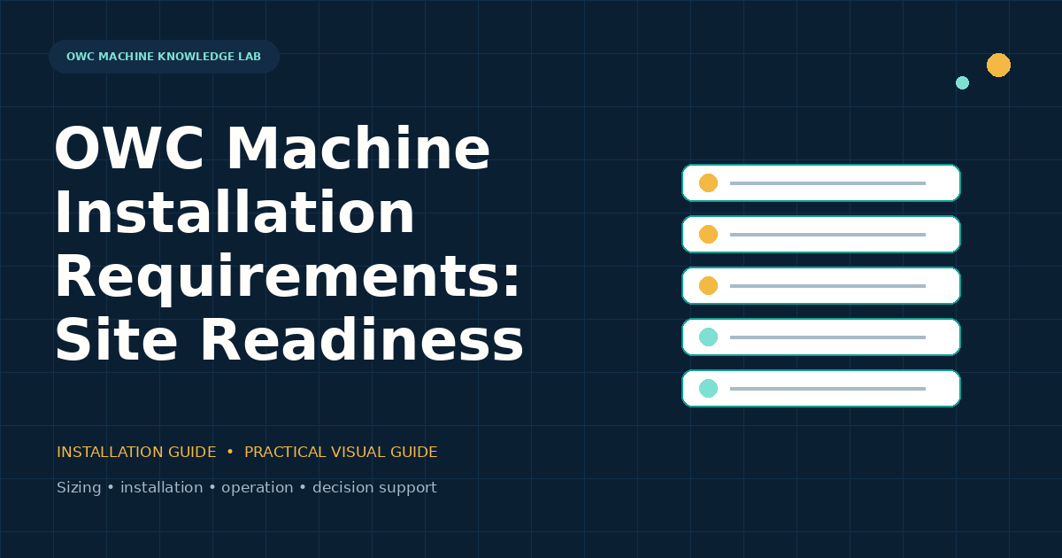 OWC Machine Installation Requirements — Site Readiness Checklist visual guide
