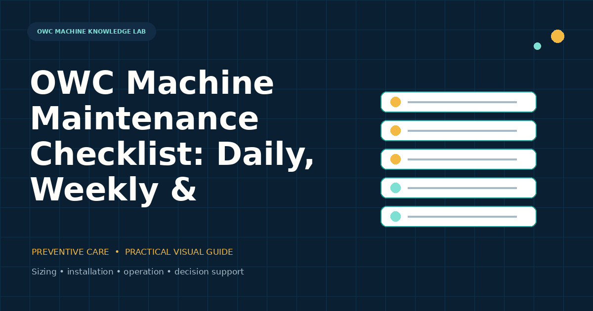 OWC Machine Maintenance Checklist — Daily, Weekly & Monthly visual guide