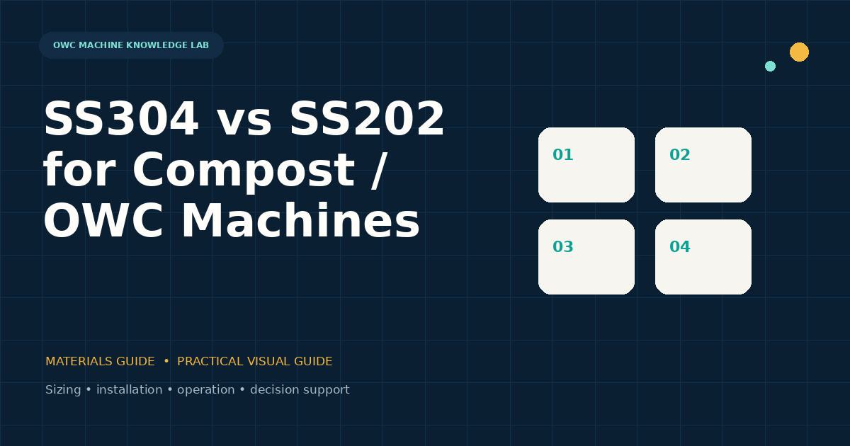 SS304 vs SS202 for Compost / OWC Machines visual guide